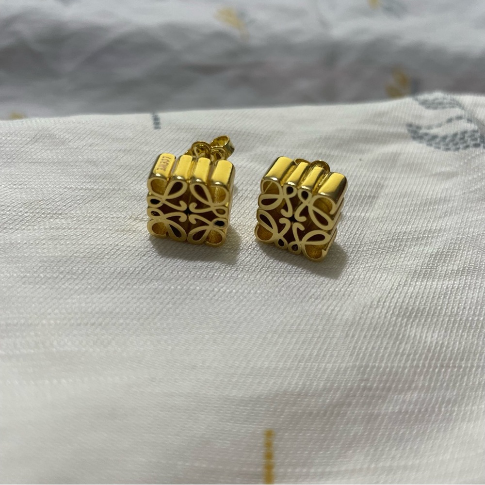 Loewe Gold Logo Earrings